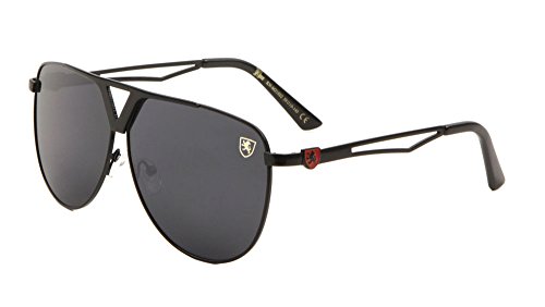 Khan Classic Flat Top Metal Aviator Sunglasses for Men & Women - Polarized UV Protection Pilot Shades for Driving, Outdoor & Travel