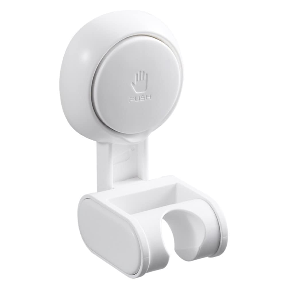 FAQUA Punch-Free Wall Mount Shower Bracket with Suction Cup - Adjustable Height Shower Holder, Heavy Duty Bathroom Organizer (11.4x7x6.4cm) - Perfect for Small Bathrooms, Apartments, and RVs