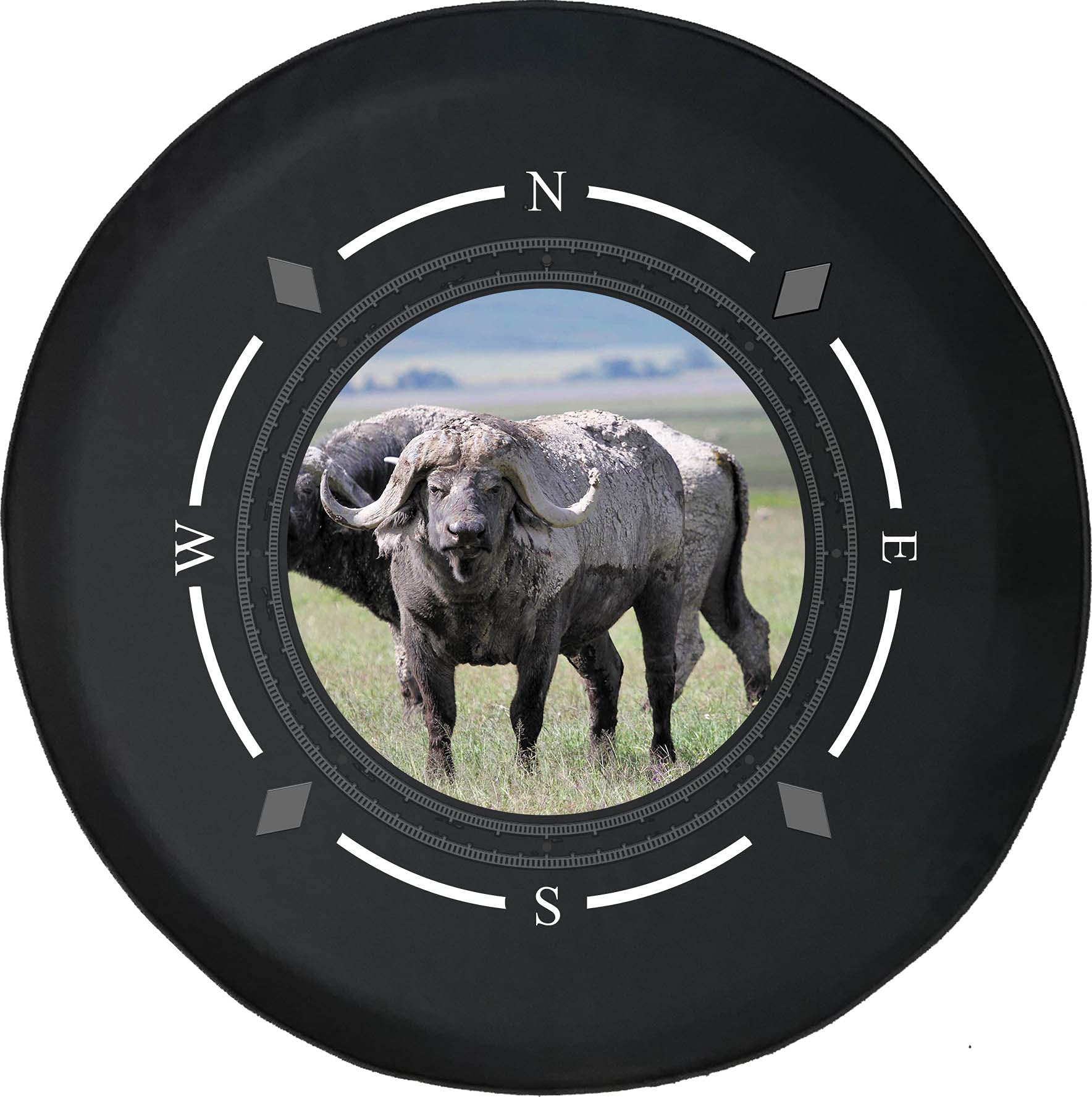Premium American Unlimited Spare Tire Cover with Compass Design - Universal Fit for SUVs, Trailers, RVs & Most Vehicles | Durable Wheel Protection for Off-Road Adventures & Camping Trips