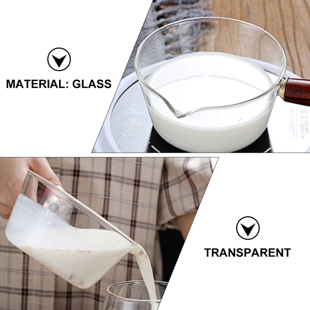 **400ML Transparent Glass Saucepan with Lid - Nonstick Pasta Pot, Milk Pan for Stovetop Cooking - Perfect for Noodle Soup, Milk, and Food Prep | Durable Kitchen Cookware**    *(Use Cases: Ideal for boiling milk, making pasta, cooking soups, and preparing sauces in your kitchen.)*