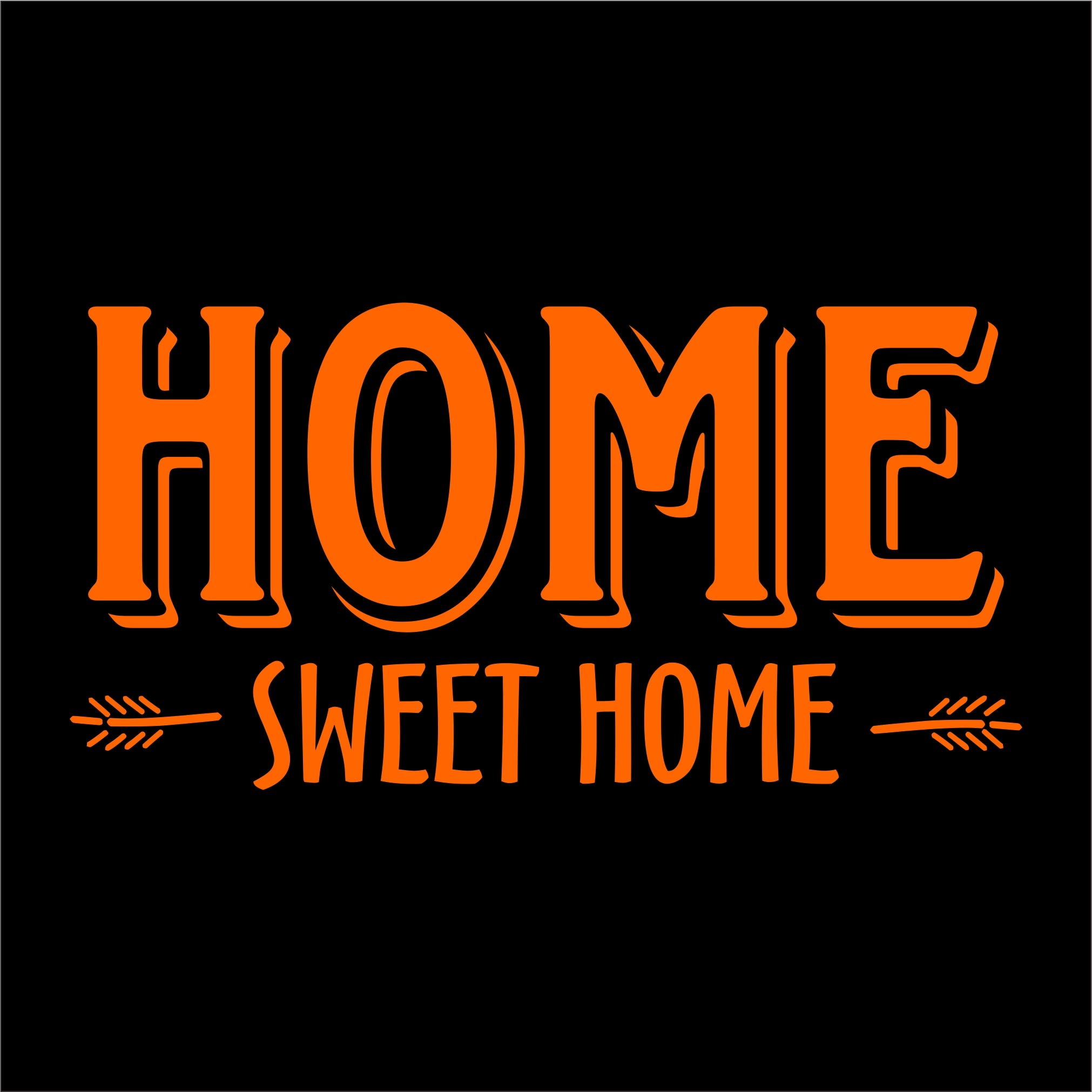 Orange Home Sweet Home Vinyl Wall Decal - Kitchen Decor Art - 20