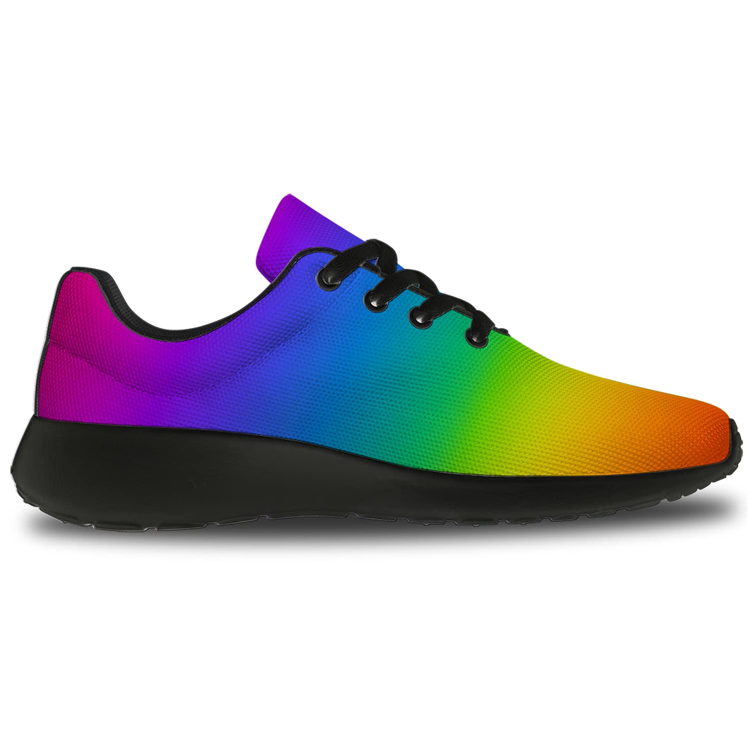**Men's & Women's Pride Running Shoes - Rainbow Gradient Sneakers for Walking, Tennis & LGBTQ+ Support - Size 9 Men/10.5 Women (Black) - Perfect for Pride Parades, Workouts & Casual Wear**