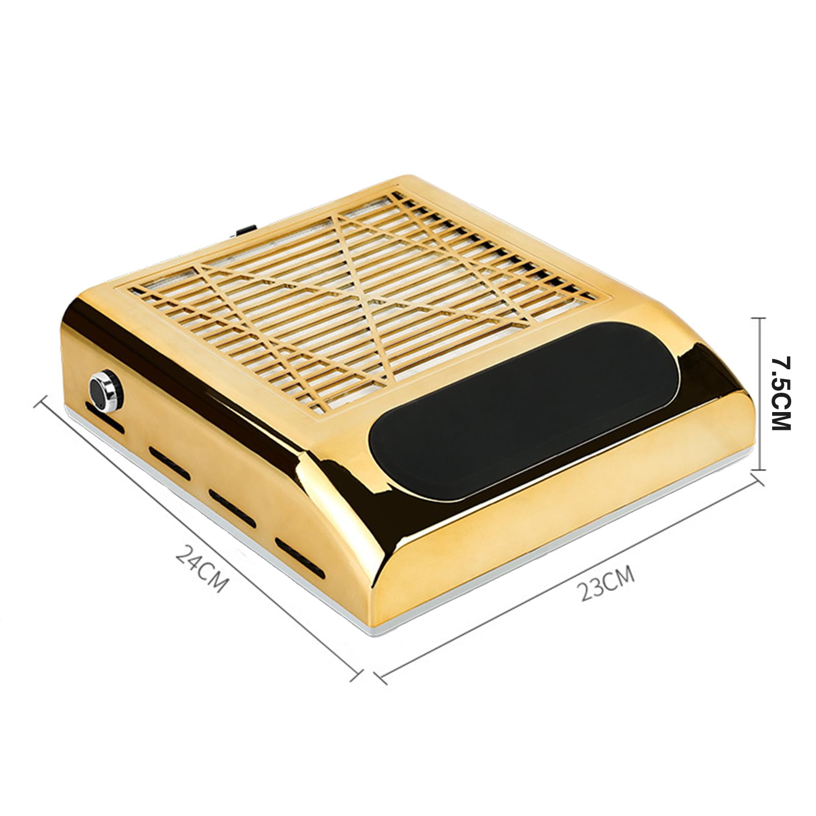 ANMECS 80W Professional Nail Dust Vacuum Cleaner with Adjustable Speed - Manicure Pedicure Dust Collector for Nail Salons & Home Use - Includes Hand Rest Pad (Gold) - Perfect for Nail Technicians & DIY Nail Care