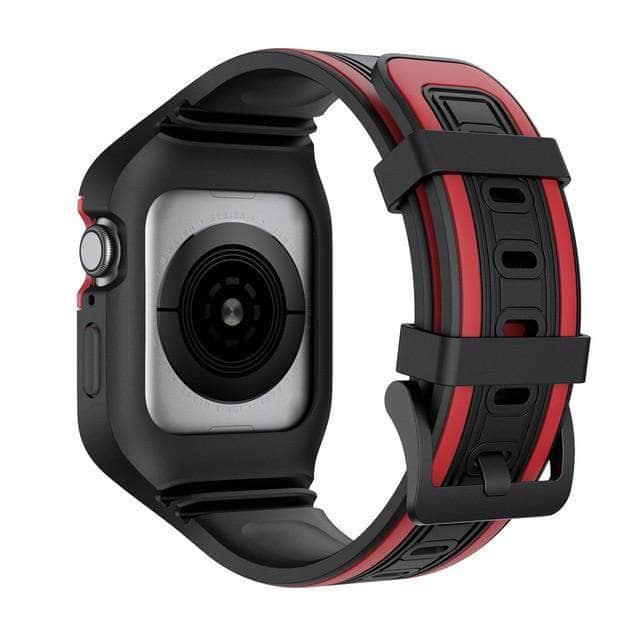 Soft Silicone Strap Protective Frame for Apple Watch Series 6/5/4/SE - 44mm 42mm 40mm 38mm - Comfortable Durable Band for Workout, Running & Daily Use