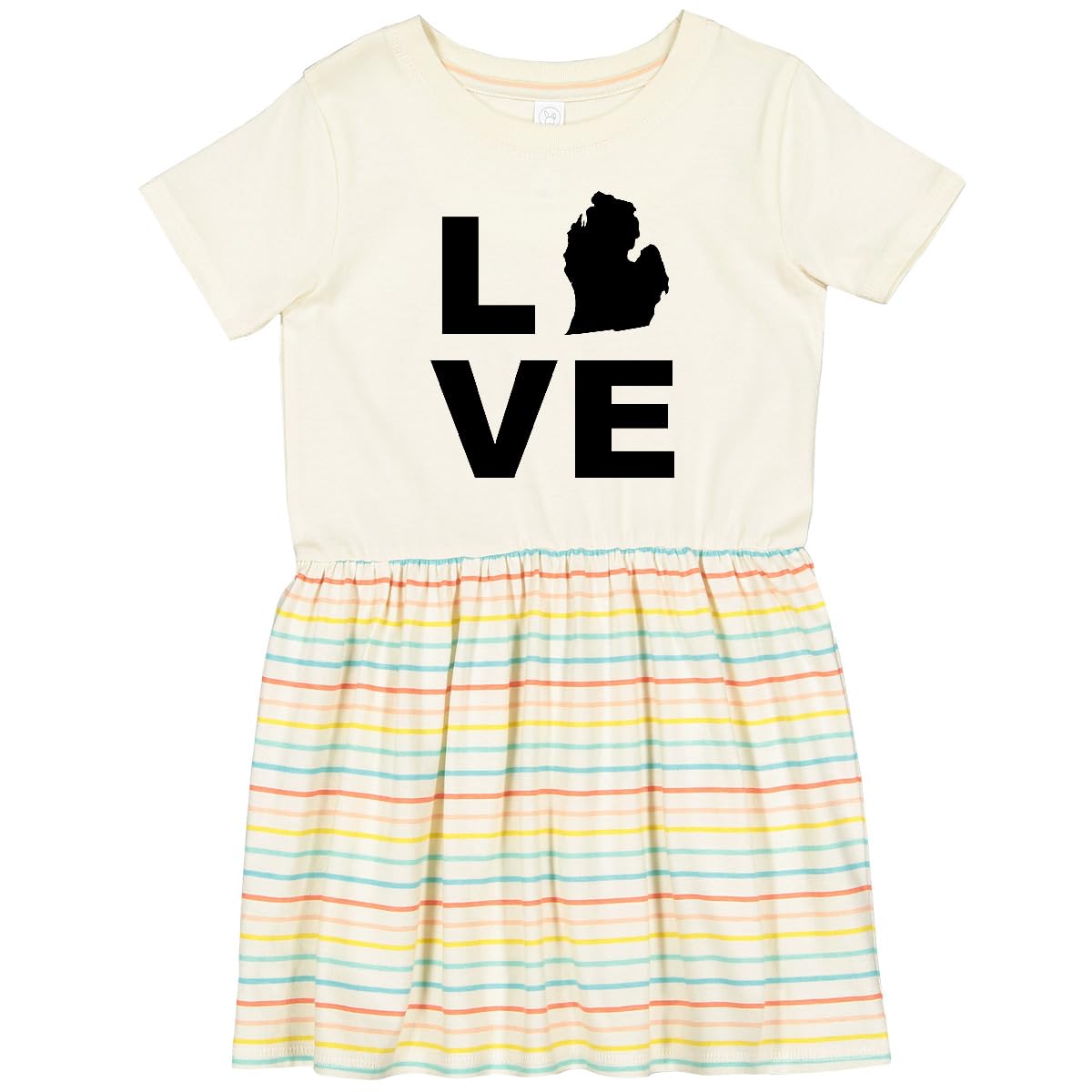 Inktastic Love Michigan Toddler Dress - Cute Graphic Tee for Baby Girls - Perfect for Playdates, Family Outings & Photo Shoots