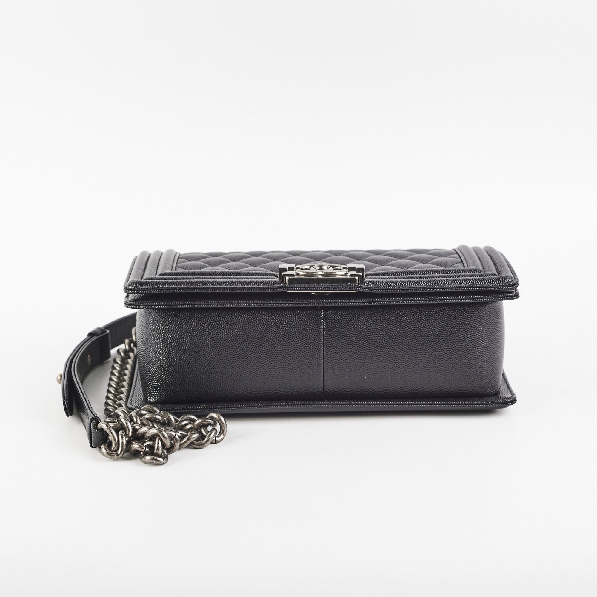 Chanel Caviar Leather Old Medium Boy Bag in Black - Luxury Handbag for Women, Perfect for Evening Events & Daily Use