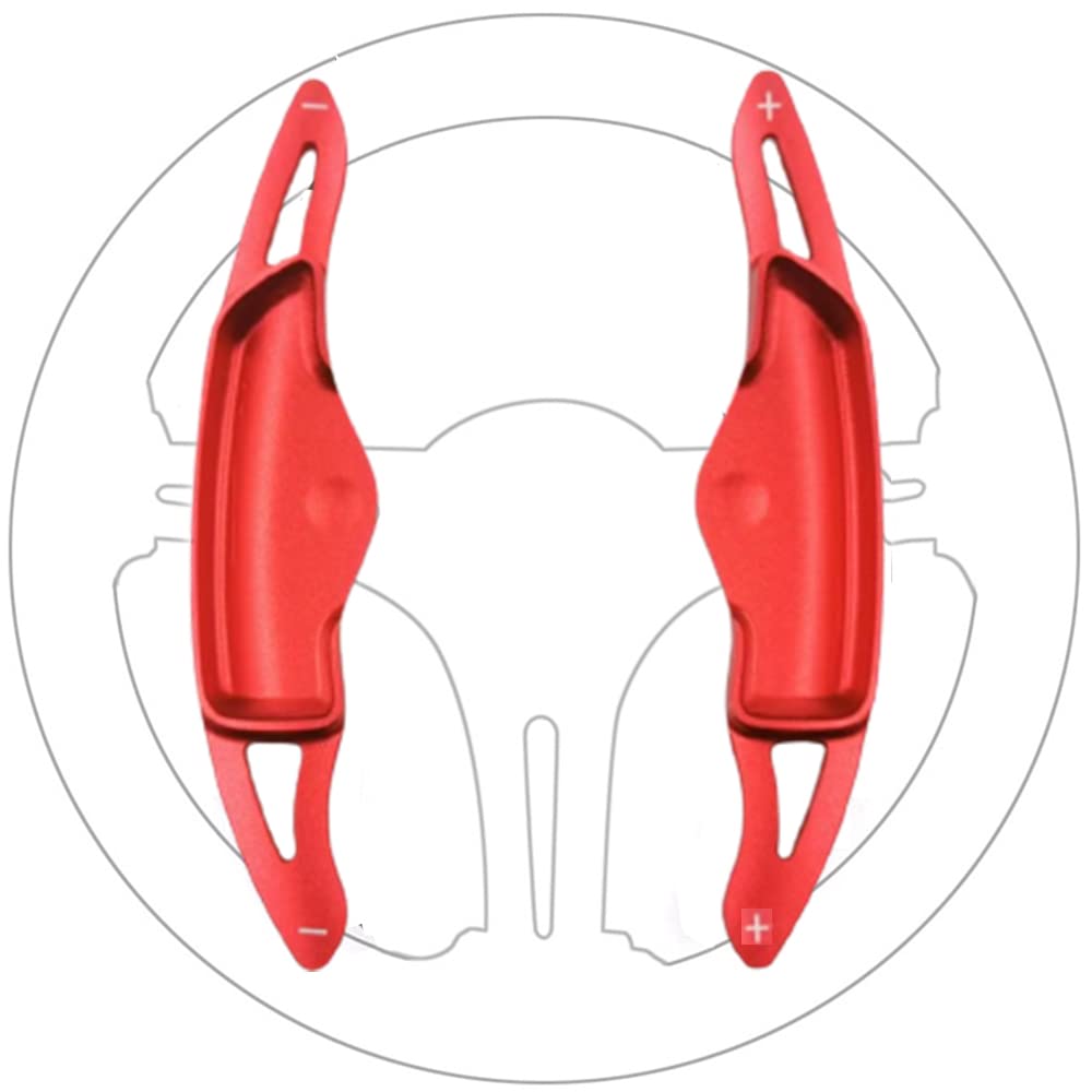 Aluminum Steering Wheel Paddle Shifter Extensions - 2PCS Red Interior Accessories for Hyundai Tucson 2022-2023, Sonata 2020-2022, Santa Cruz 2022-2023 | Easy Install & Enhanced Driving Experience | Perfect for Racing Enthusiasts & Daily Commute