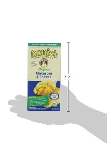 Organic Macaroni and Classic Cheddar Cheese | Annie's Mac and Cheese | 6 oz (Pack of 12) | Quick Dinner, Kids Lunch & Easy Snacks for School or Home