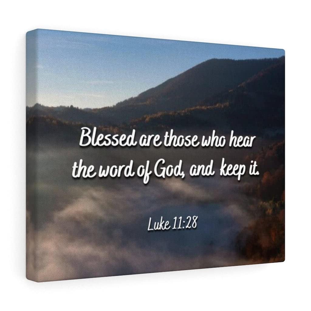 Blessed Are They Luke 11:28 Christian Wall Art - Scripture Bible Verse Print for Home Decor - Ready to Hang Inspirational Gift for Wedding, Housewarming & Faith-Based Occasions