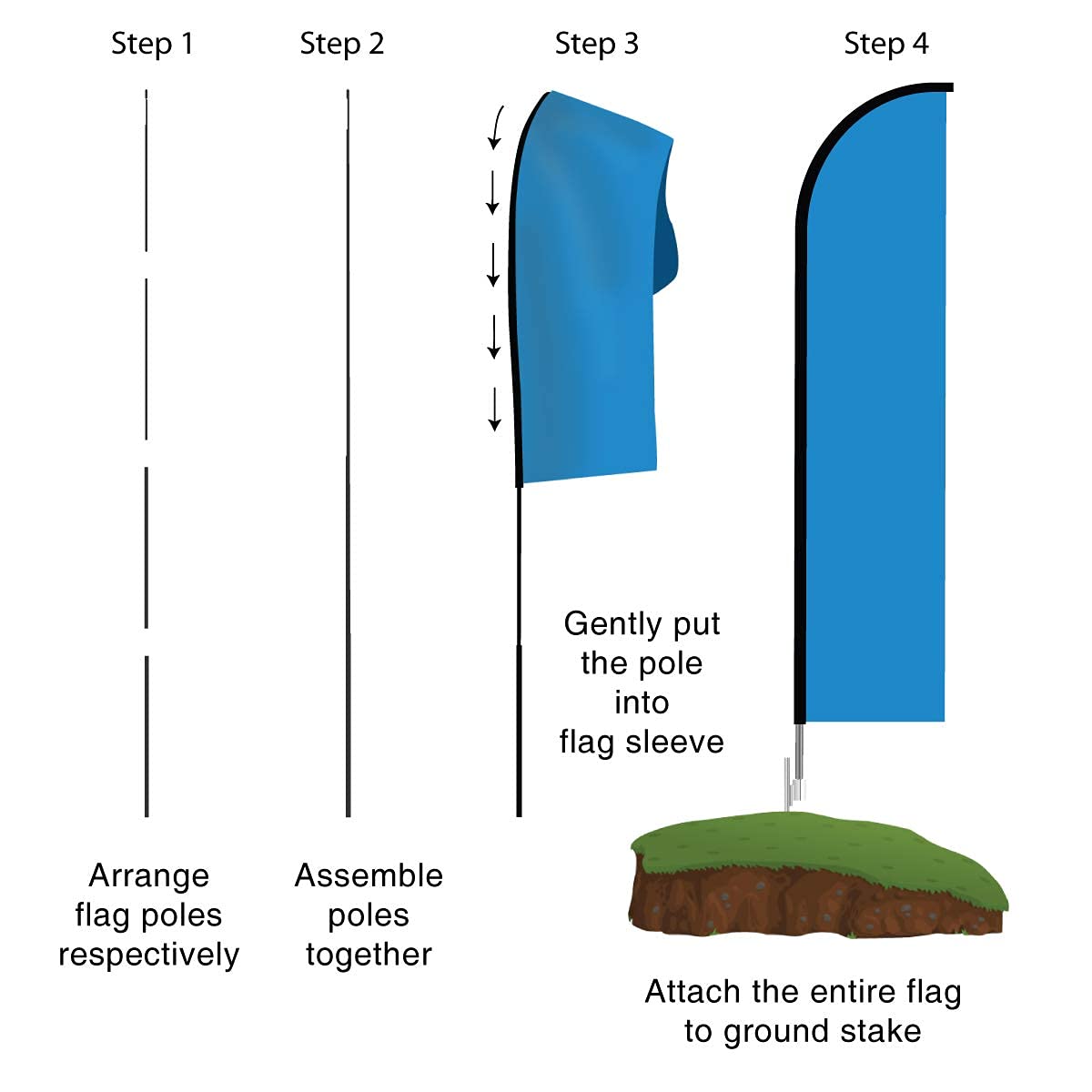 15ft Outdoor Advertising Feather Flag Pole Kit with Coffee Sign Banner - Perfect for Restaurants, Cafes & Business Promotions | Durable & Eye-Catching Swooper Flags for Events, Grand Openings & Street Marketing