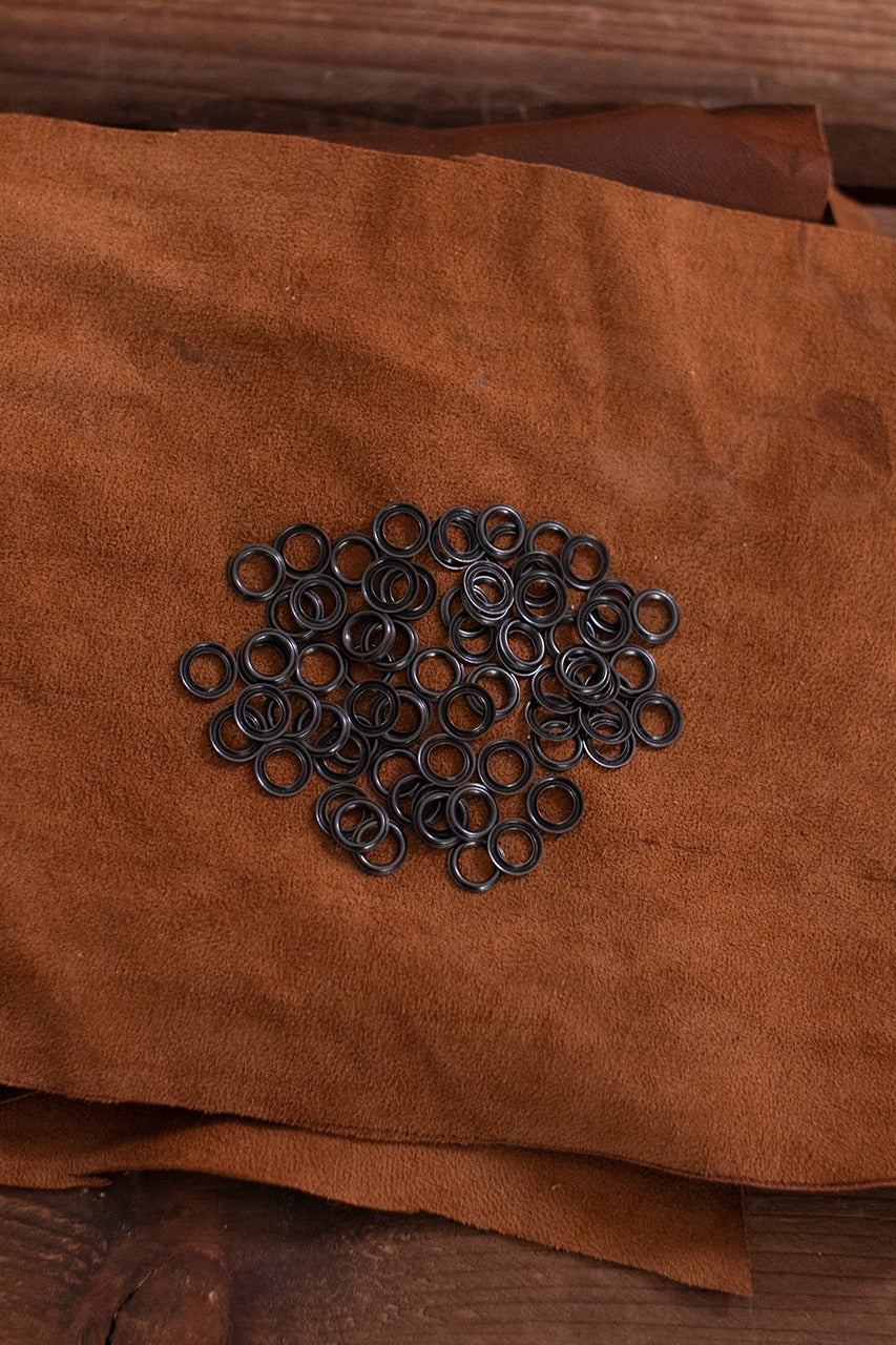 5.7mm Eyelet Ring - 0.6mm Length, 9.6mm Width - Iron/Anthracite Metal Hardware for Leather Craft, DIY Projects & Costume Accessories