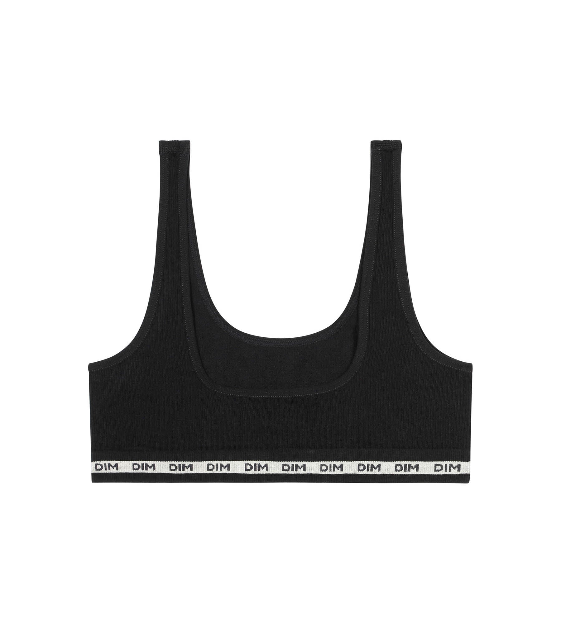 Black Ribbed Cotton Bra for Girls - Dim Icons Collection | Comfortable Everyday Wear for School, Sports & Play