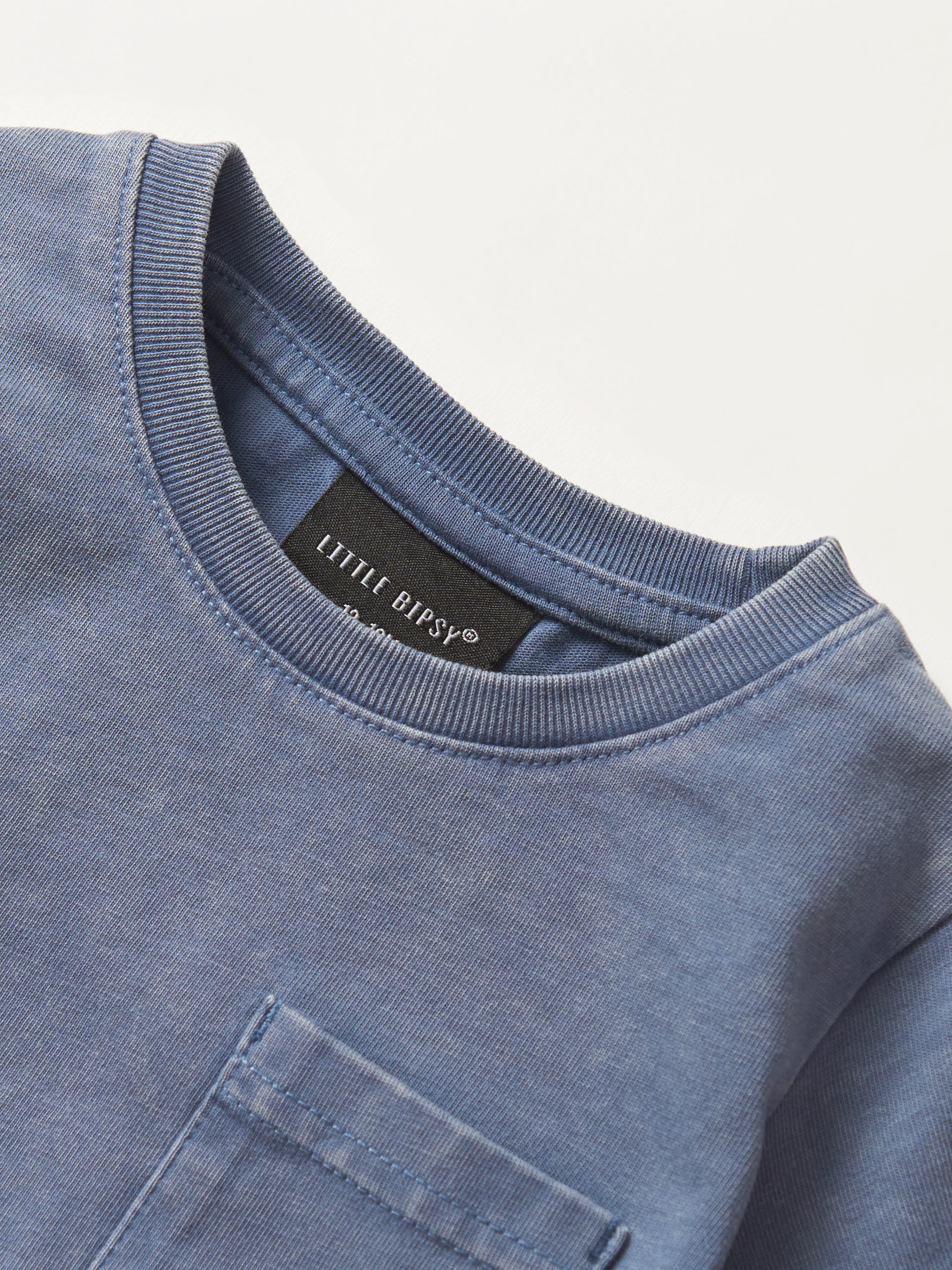 Acid Wash Pocket Tee for Men - Soft Vintage Washed Navy Blue Cotton T-Shirt | Casual Streetwear, Layering Essential, Everyday Comfort