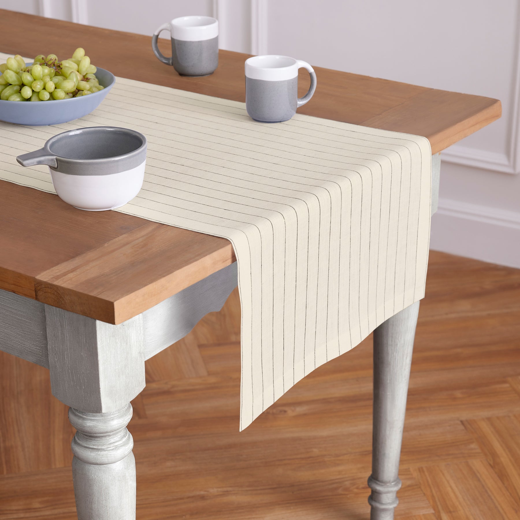 Elegant Pinstripe Table Runner - 16 Inch & 18 Inch Wide Options for Dining Table Decor | Perfect for Weddings, Parties & Holiday Tablescapes