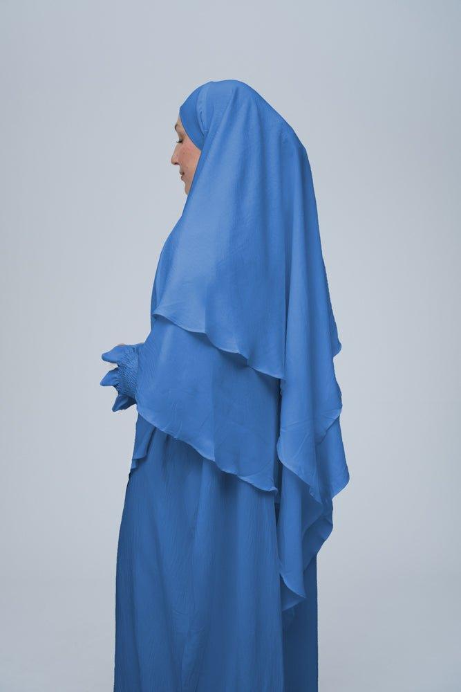 Light Blue Pristine Prayer Gown for Umrah & Salah - Modest Islamic Dress for Women's Religious Ceremonies & Daily Prayers