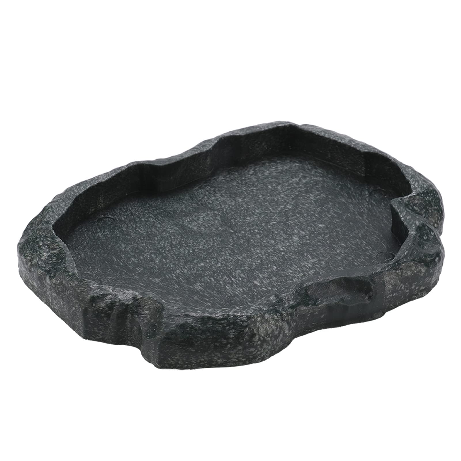 Durable ABS Resin Reptile Food & Water Dish Bowl - Leopard Gecko, Tortoise, Lizard Feeder - Non-Toxic Rock Design for Terrarium, Habitat & Pet Enclosure Use