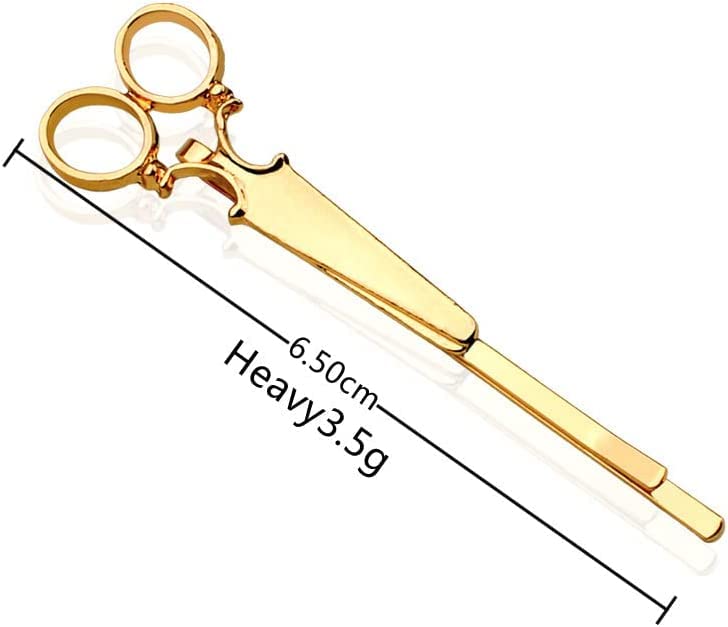 6PCS Punk Style Hair Clips for Women - 6.5cm Scissors Pattern Barrettes & Claw Pins - Unique Hair Accessories for Parties, Concerts & Gothic Fashion