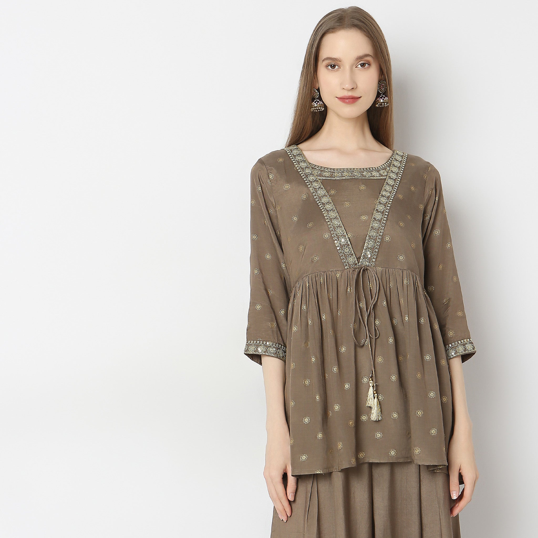Flare Fit Printed Tunic Top for Women - Stylish Flowy Blouse for Casual Wear, Office & Date Night Outfits