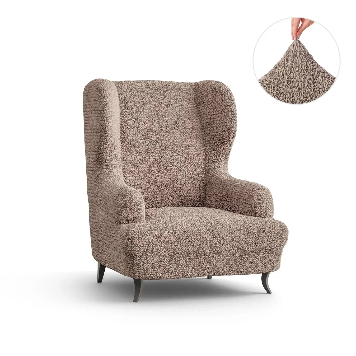 Premium Wingback Chair Slipcover - Microfiber Collection | Washable & Stretchable Furniture Protector for Living Room, Office, or Bedroom
