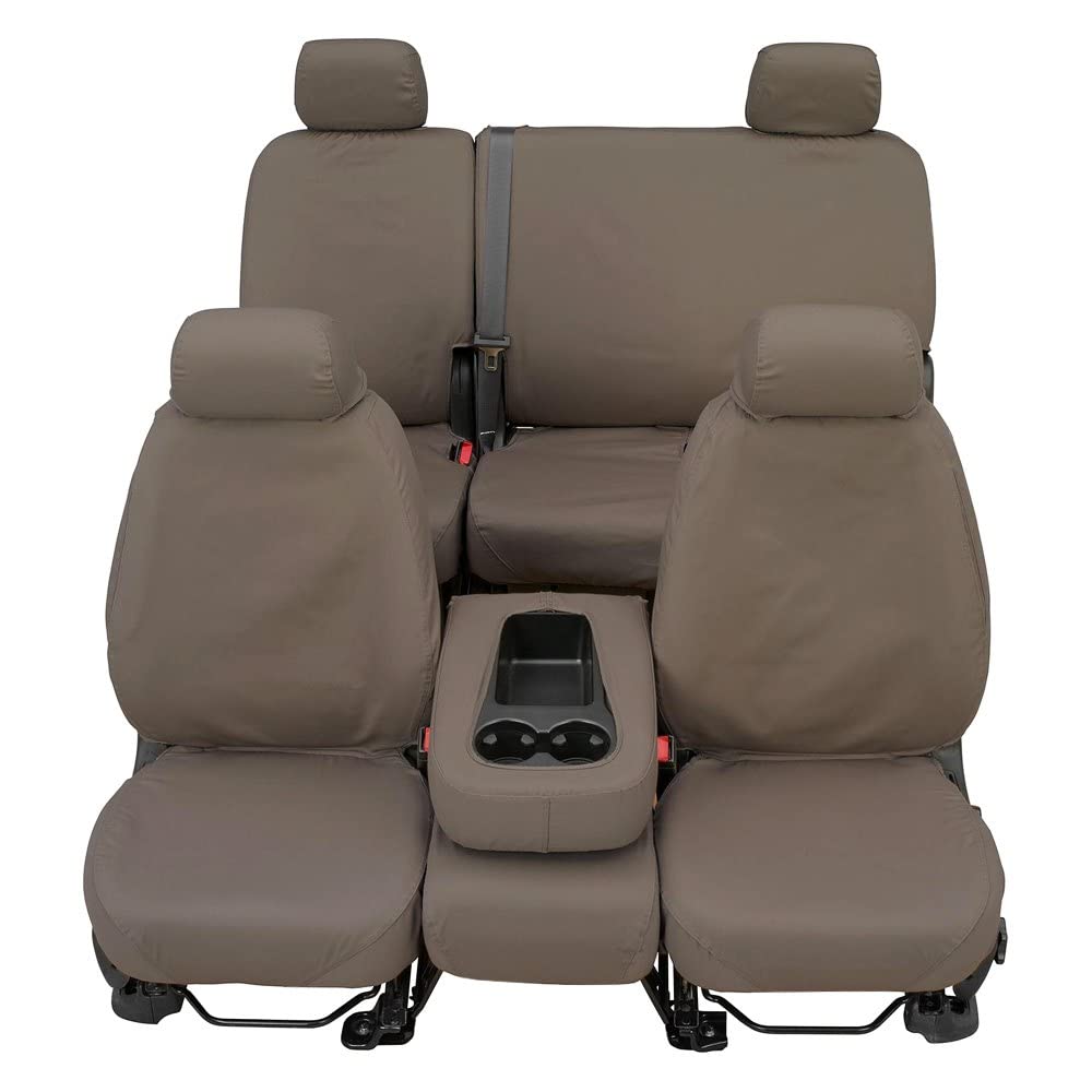 Covercraft SS3372PCCT Custom-Fit Front Bench SeatSaver Seat Covers - Polycotton Fabric, Misty Grey | Durable Car Seat Protection for Trucks & SUVs | Perfect for Daily Commute & Road Trips