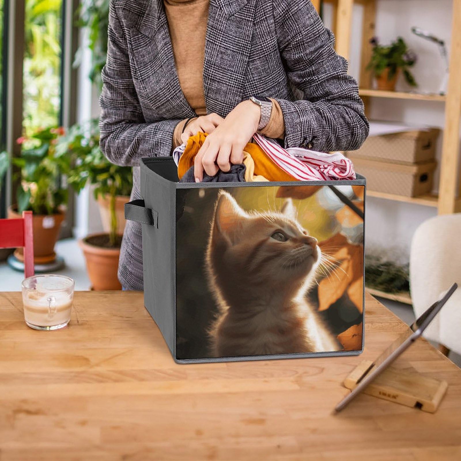Collapsible Waterproof Storage Cube Bins with Handles - 6 Pack Organizer Baskets for Home, Closet, Office & Bedroom - Perfect for Toys, Cat Supplies & Underbed Storage