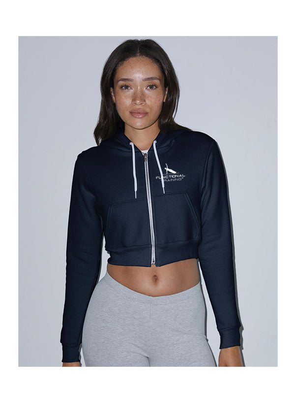2150 Cropped Hooded Sweatshirt for Women - Black Soft Cotton Pullover Hoodie | Perfect for Casual Outfits, Gym Wear & Street Style Fashion