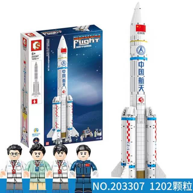 Sembo 203307 Cryogenic Liquid Strapped Launch Vehicle Building Blocks - STEM Educational Toy for Kids & Adults - Space Exploration Model Kit for Display & Play