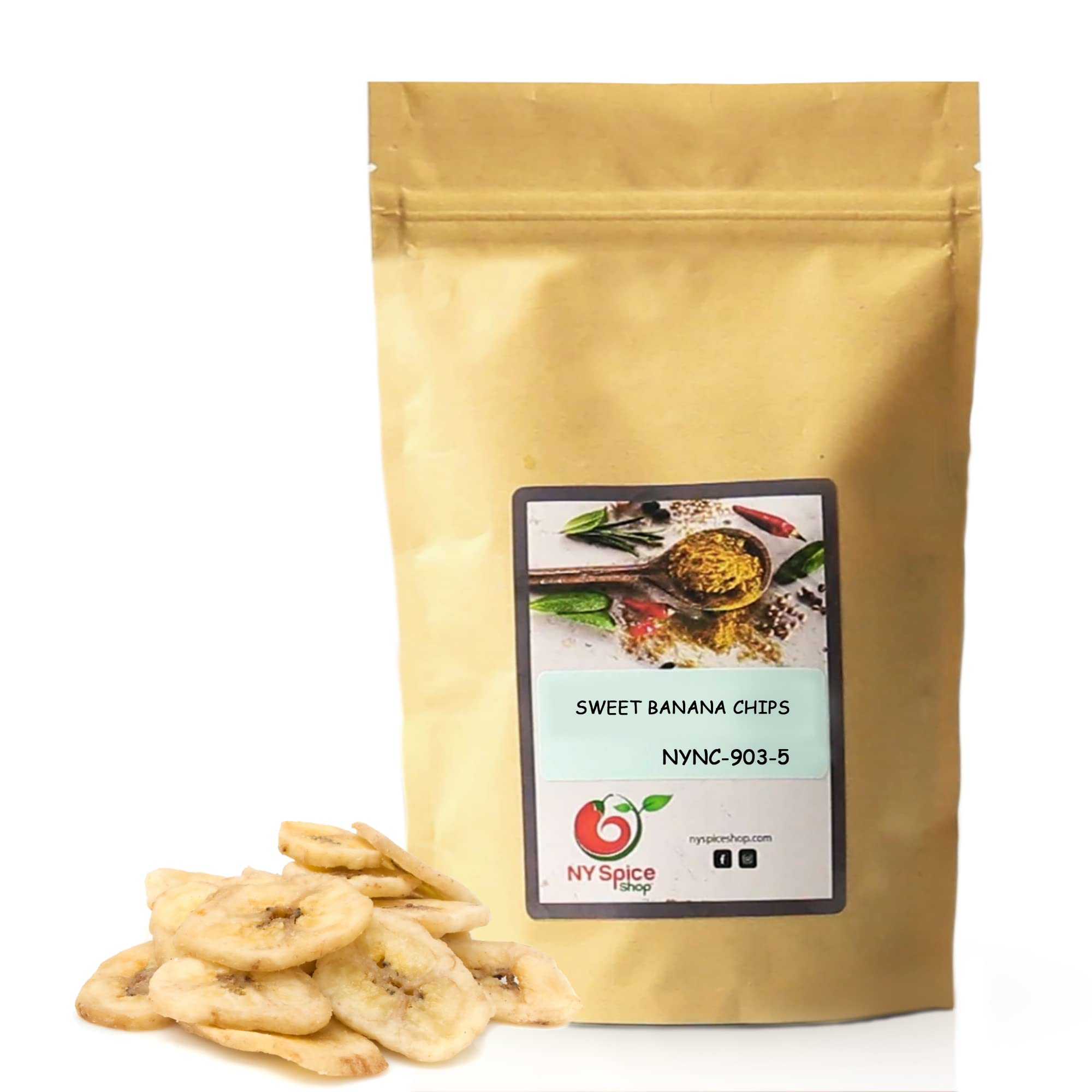 NY SPICE SHOP Premium Sweetened Dried Banana Chips - 5lb Bulk Pack | All Natural, No Sulfur or Artificial Colors | Chewy Banana Slices for Snacking, Baking & Trail Mix | Fresh Sealed for Long-Lasting Flavor