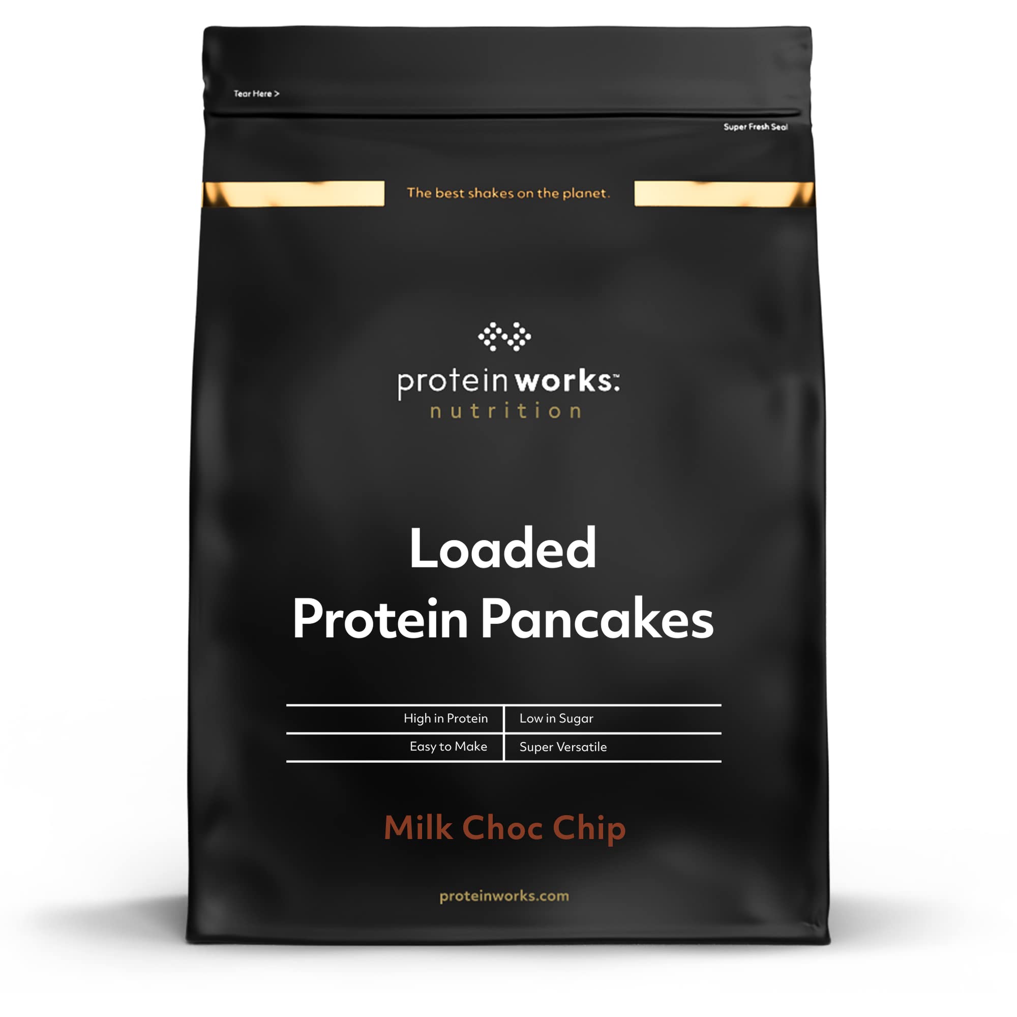 Protein Works - Loaded Protein Pancake Mix | Premium High-Protein Pancake Powder | Whey Protein Pancakes | 8 Servings (500g) | Natural Ingredients | Perfect for Breakfast, Post-Workout & Keto Diet
