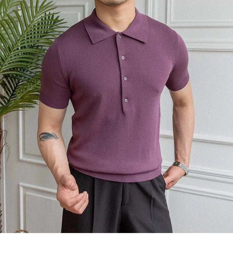 Premium British Polo Shirt for Men - Classic Casual Cotton Knit Top for Golf, Work & Everyday Wear