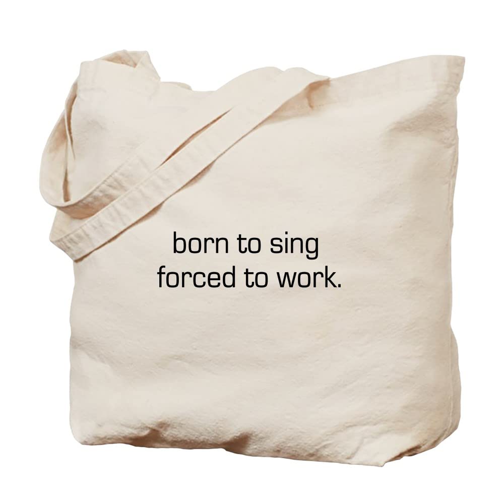 Born To Sing Natural Canvas Tote Bag - Eco-Friendly Reusable Shopping Bag for Groceries, Beach & Music Lovers