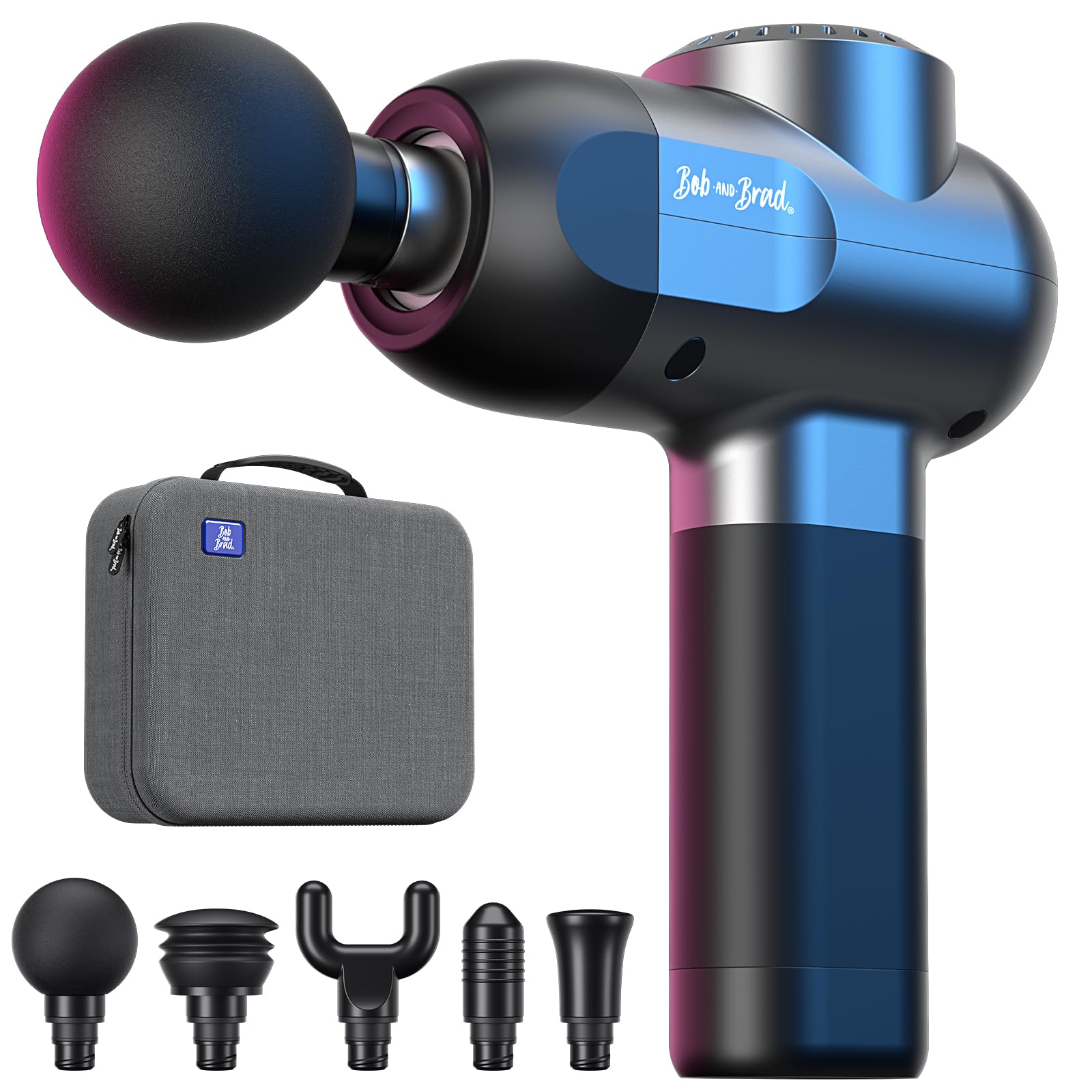 Bob and Brad C2 Massage Gun - Deep Tissue Muscle Massager with 5 Speed Levels & 5 Interchangeable Heads, 3200 RPM Portable Percussion Therapy Device for Pain Relief & Recovery | Perfect for Home Gym, Office, Workout, Travel & Sports Recovery - Ideal Gift for Men & Women