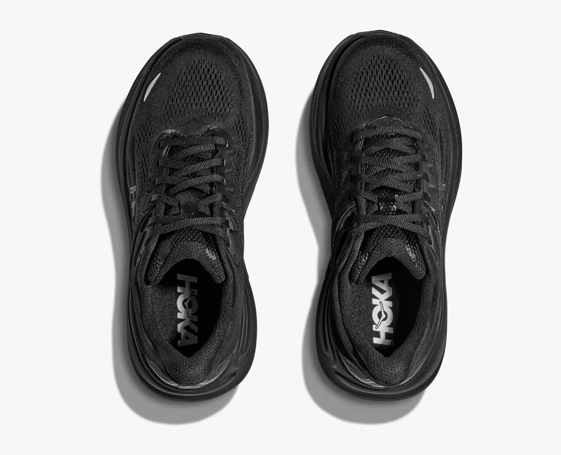 HOKA Men's Bondi 9 Wide Running Shoes - Black/Black | Cushioned Road Running & Walking Shoes for Men | Perfect for Marathon Training, Jogging & Everyday Comfort