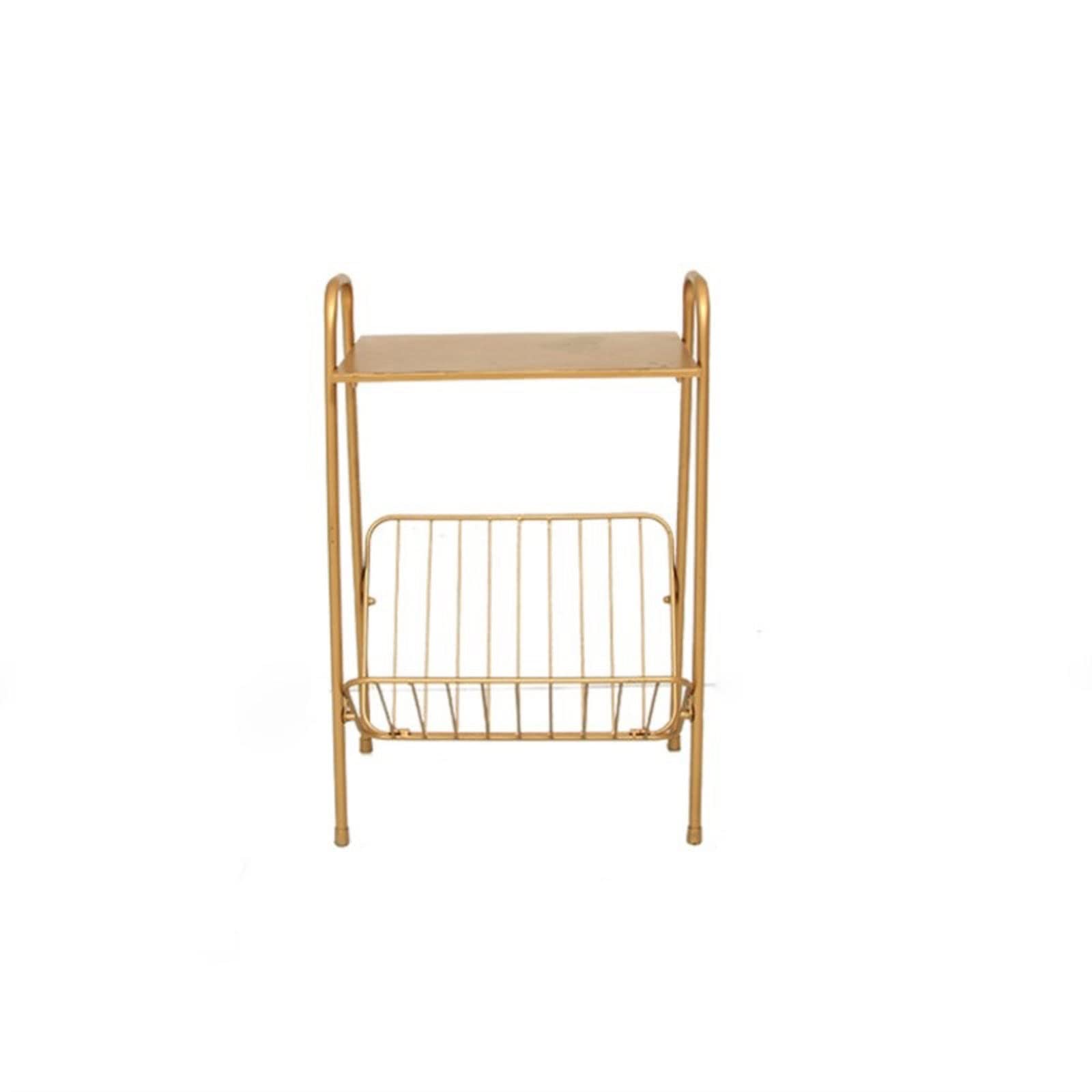 Modern Iron Coffee Table with Golden Finish - Detachable Side Table for Living Room & Bedroom - Compact Storage Design for Small Spaces - Perfect for Coffee, Books, and Decor