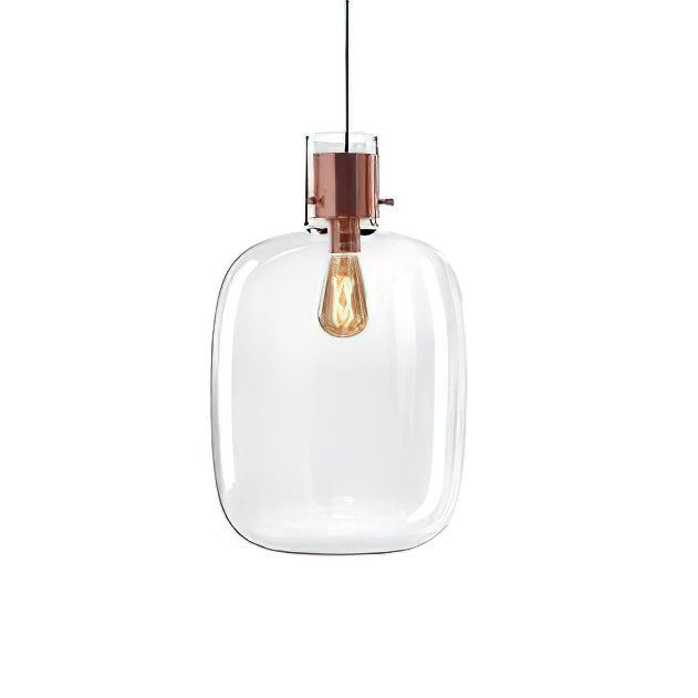 Cambre Glass Pendant Light - Modern Hanging Fixture for Kitchen Island, Dining Room & Bedroom Lighting - Dimmable LED Chandelier with Clear Glass Shade