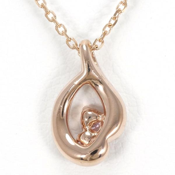 4℃ K10PG Pink Sapphire Pendant Necklace - 14K Gold Plated Elegant Jewelry Gift for Women, Perfect for Valentine's Day, Anniversary & Special Occasions