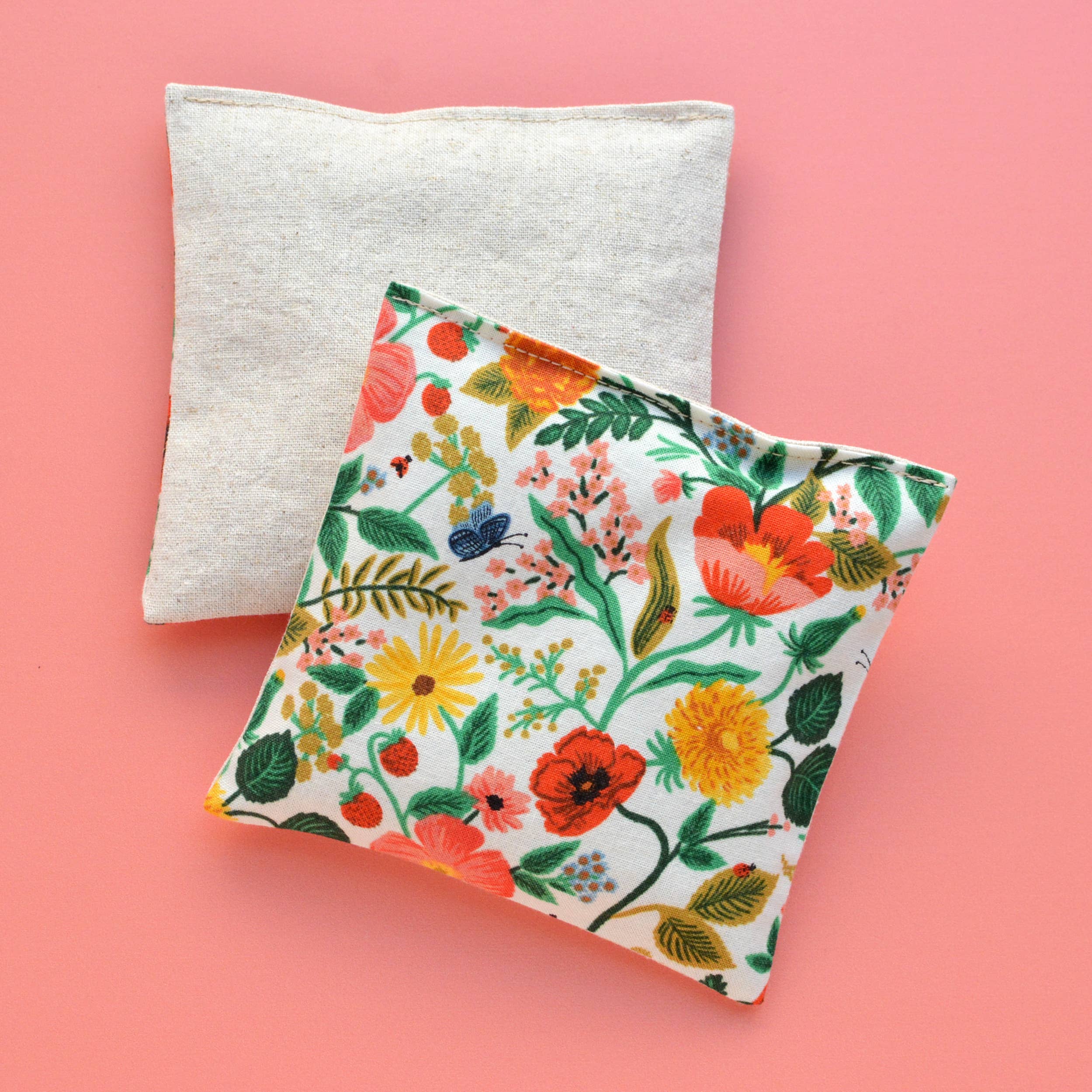 Minor Thread Lavender Sachet Bundle - Poppy Fields in Cream Botanical Flora Scented Drawer Liners | Home Fragrance for Closets, Dressers & Gift Giving