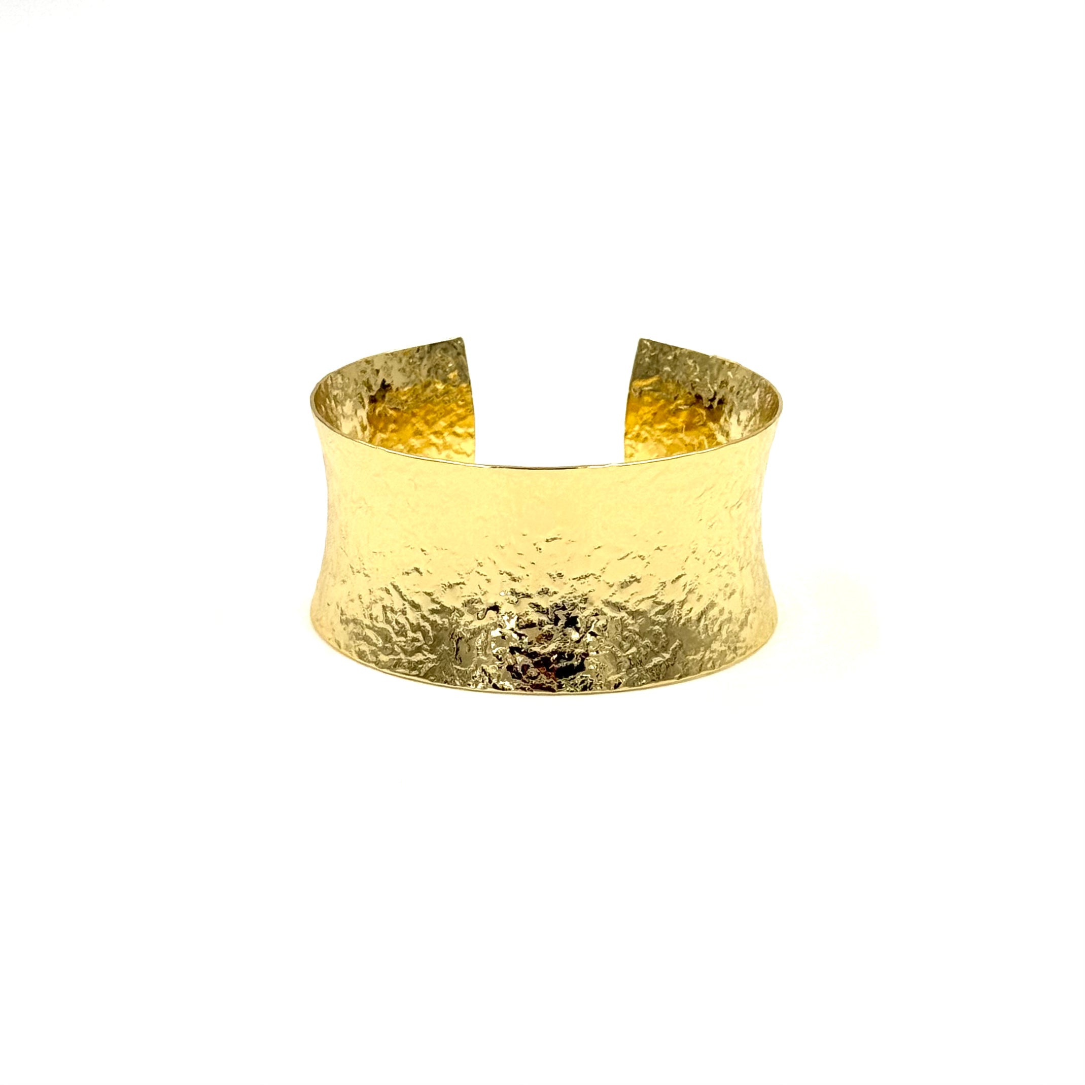 Ashley Gold Stainless Steel Gold Plated Foil Design Curved Cuff Bangle Bracelet for Women - Elegant Jewelry Gift for Birthday, Anniversary & Special Occasions