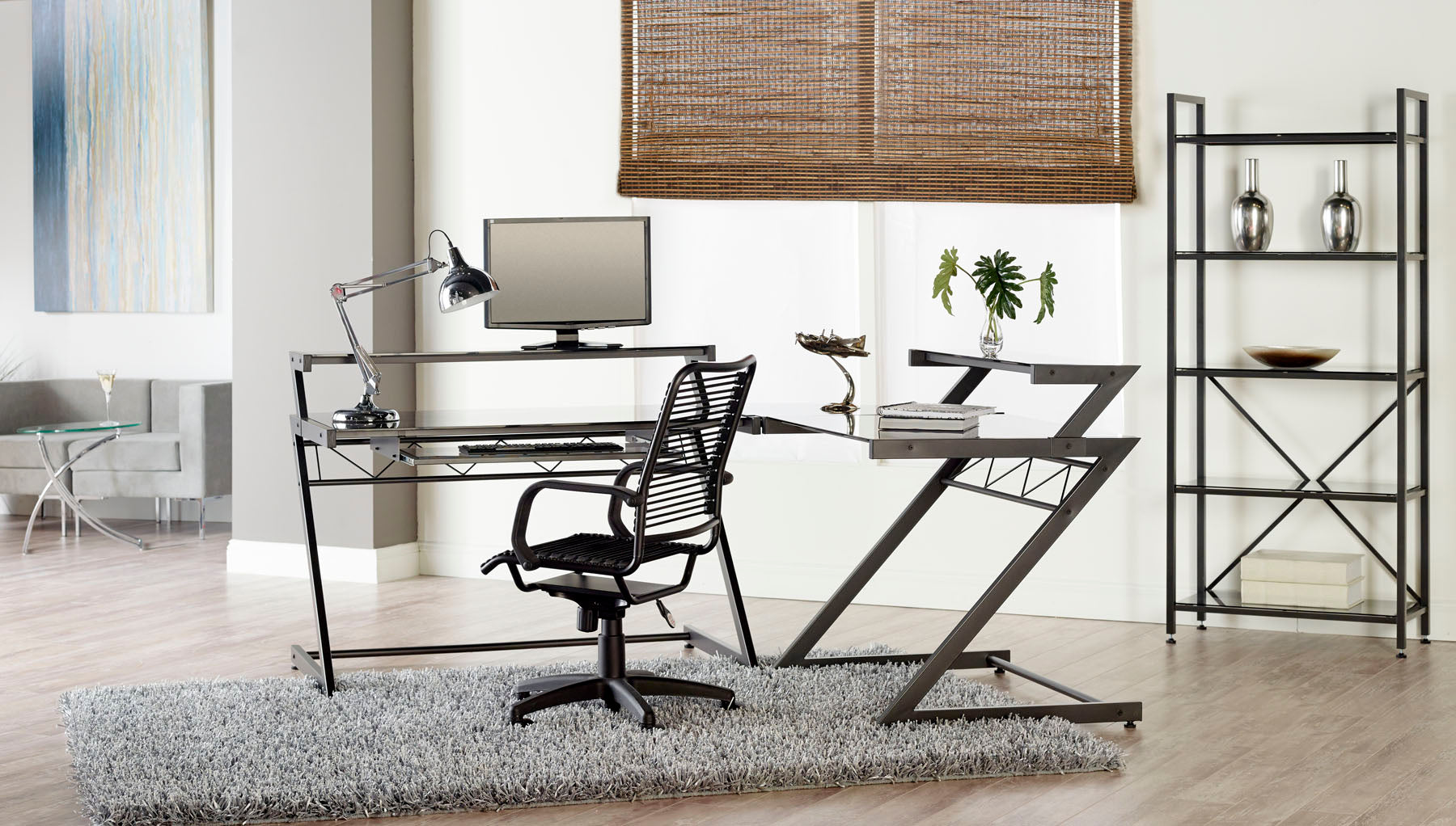 Bradley High Back Bungee Office Chair - Ergonomic Mesh Executive Chair with Graphite Frame & Black Base - Perfect for Home Office, Gaming & Workspace Comfort