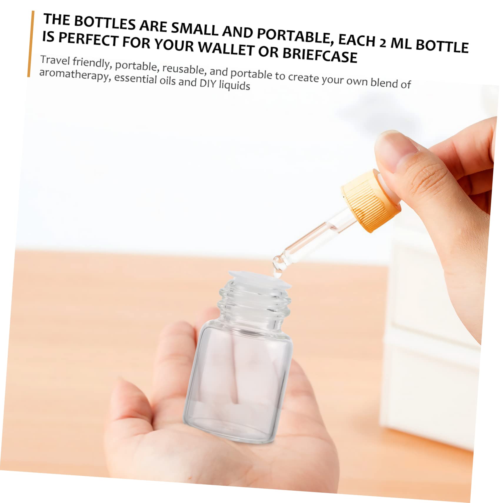 Lurrose 2ml Empty Glass Essential Oil Bottles - 36 Pack Portable Travel Bottles for Aromatherapy, Perfume, DIY Blends | Perfect for Toiletries, Skincare, and On-the-Go Use
