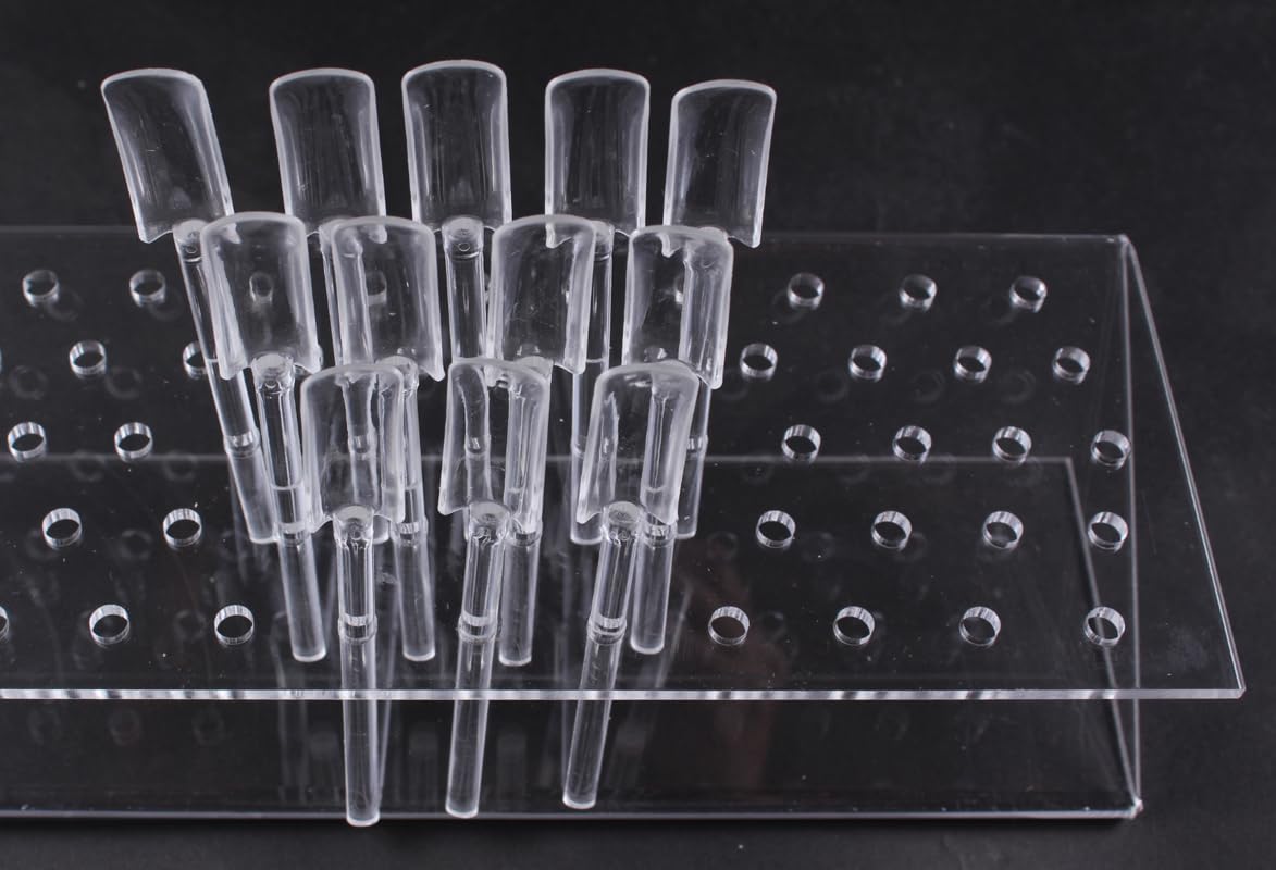 64 PCS UV Gel Nail Tips - Acrylic Nail Display Stand for Salon Practice