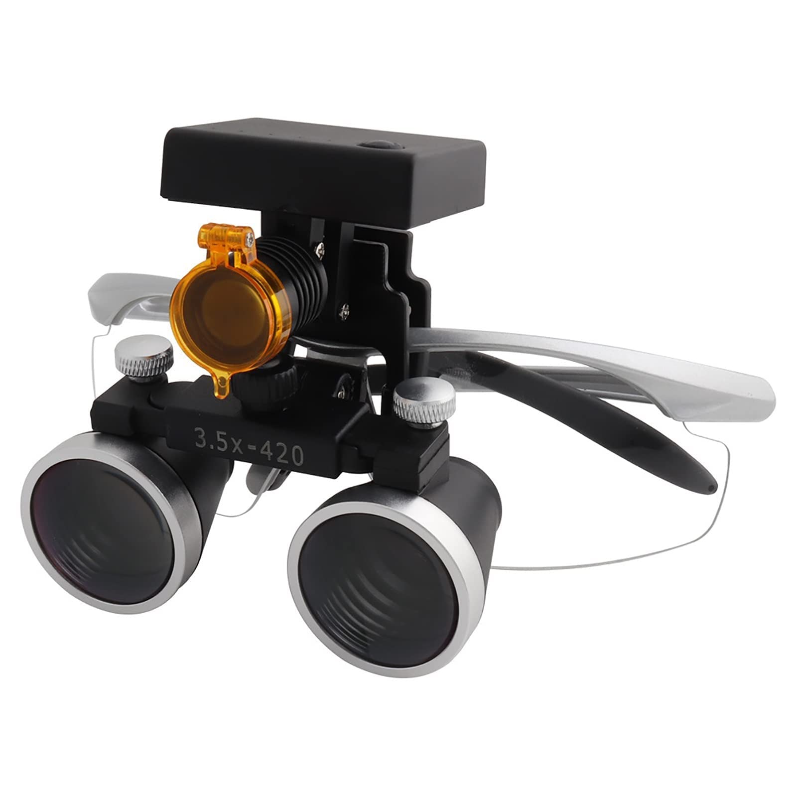 3.5X 420mm LED Dental Loupes with Headlight - Binocular Magnifying Glasses for Dentists & Surgeons (Silver) | Perfect for Precision Dental Work, Oral Surgery & Medical Procedures