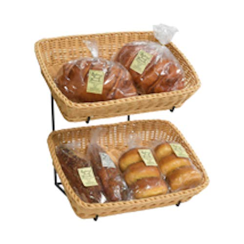 2 Tier Plastic Wicker Baskets Countertop Display - 16