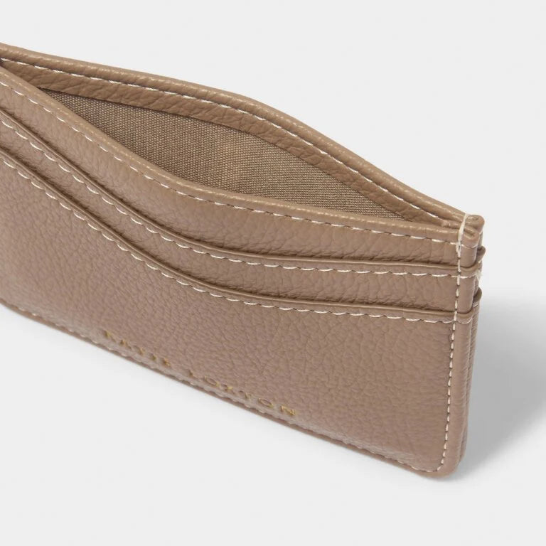 Katie Loxton Perri Genuine Leather Card Holder Wallet - Slim RFID Blocking Mocha Brown for Women | Perfect for Everyday Use, Travel & Gift Giving