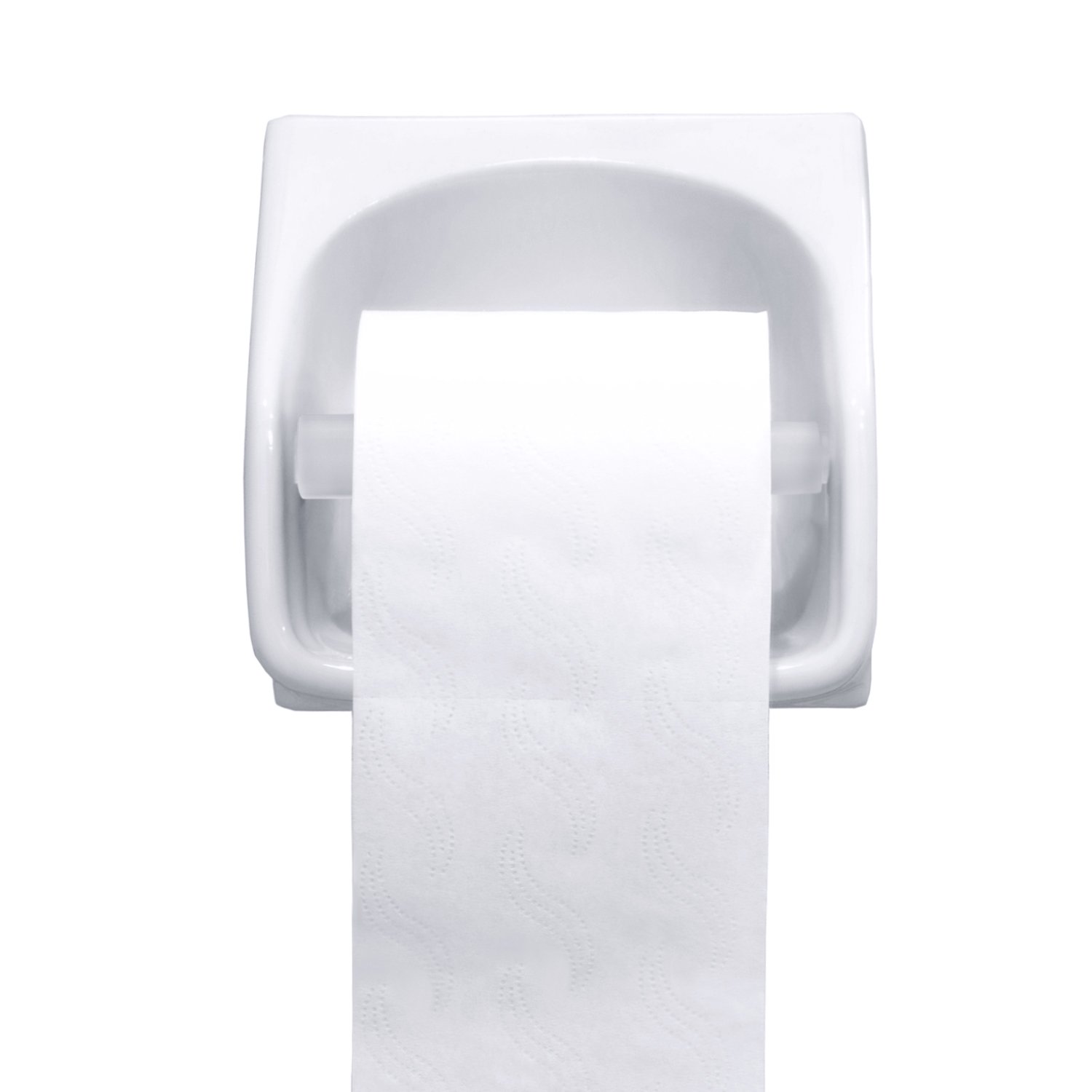 Shappy 4-Piece Spring Loaded Toilet Paper Holder Roller Replacement - Durable Plastic Bathroom Tissue Roll Insert (White) - Perfect for Home, Office & RV Use