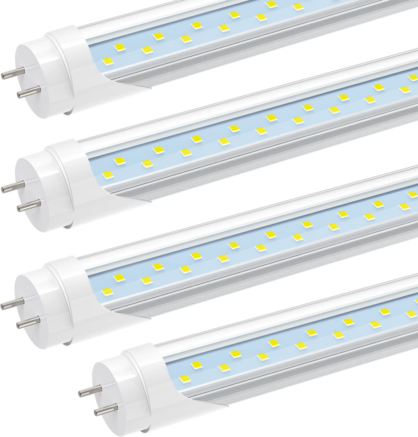 JESLED T8 LED Tube Light 3FT 18W (45W Equivalent) - 2520LM 6000K Daylight - Plug and Play or Ballast Bypass - 36 Inch F30T12 Fluorescent Replacement - Dual Ended Lighting Tube (4-Pack) - Perfect for Offices, Warehouses, Garages and Retail Stores