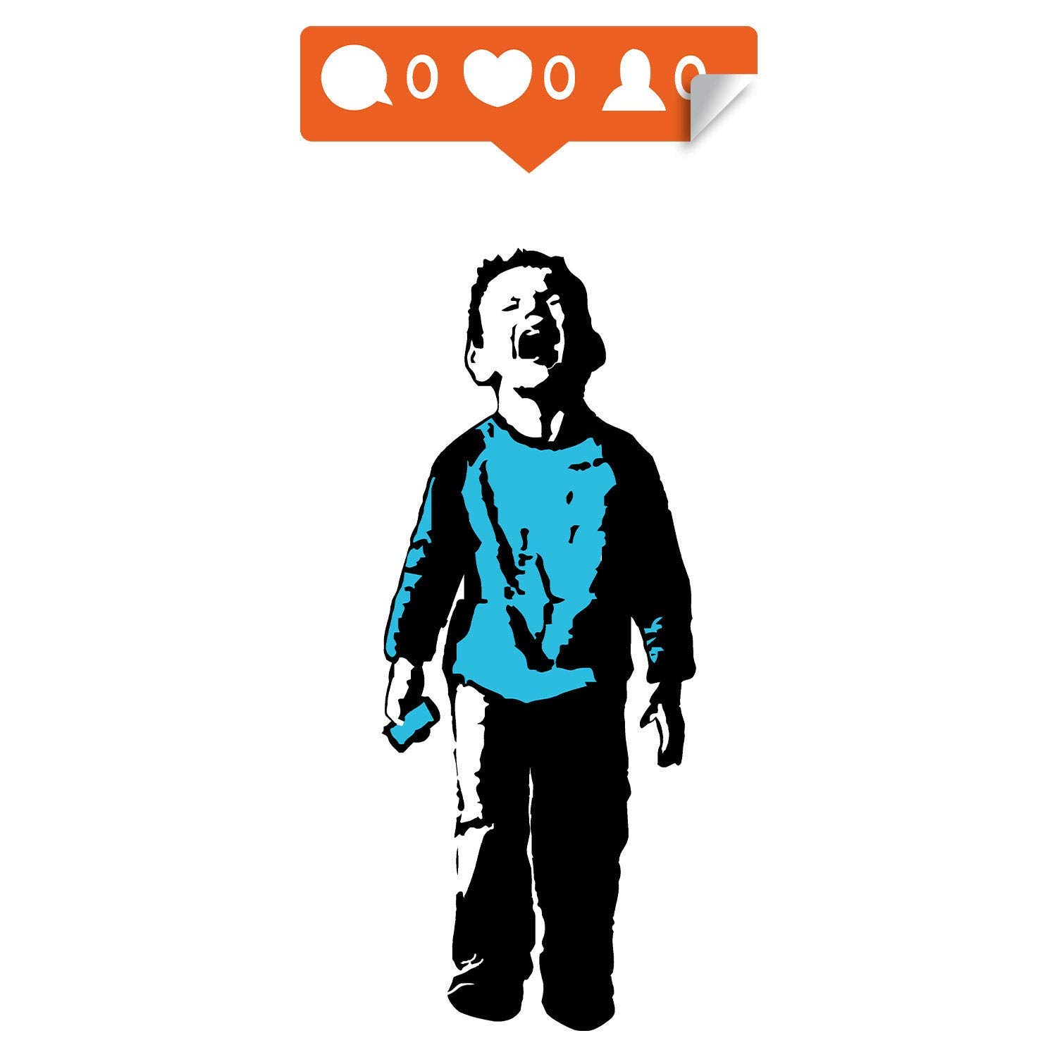 Banksy Crying Boy Wall Sticker - Urban Street Art Graffiti Decal for Home & Office Decor - Social Media Inspired Wall Art for Teens & Adults - Perfect for Bedroom, Dorm, Cafe & Studio Walls
