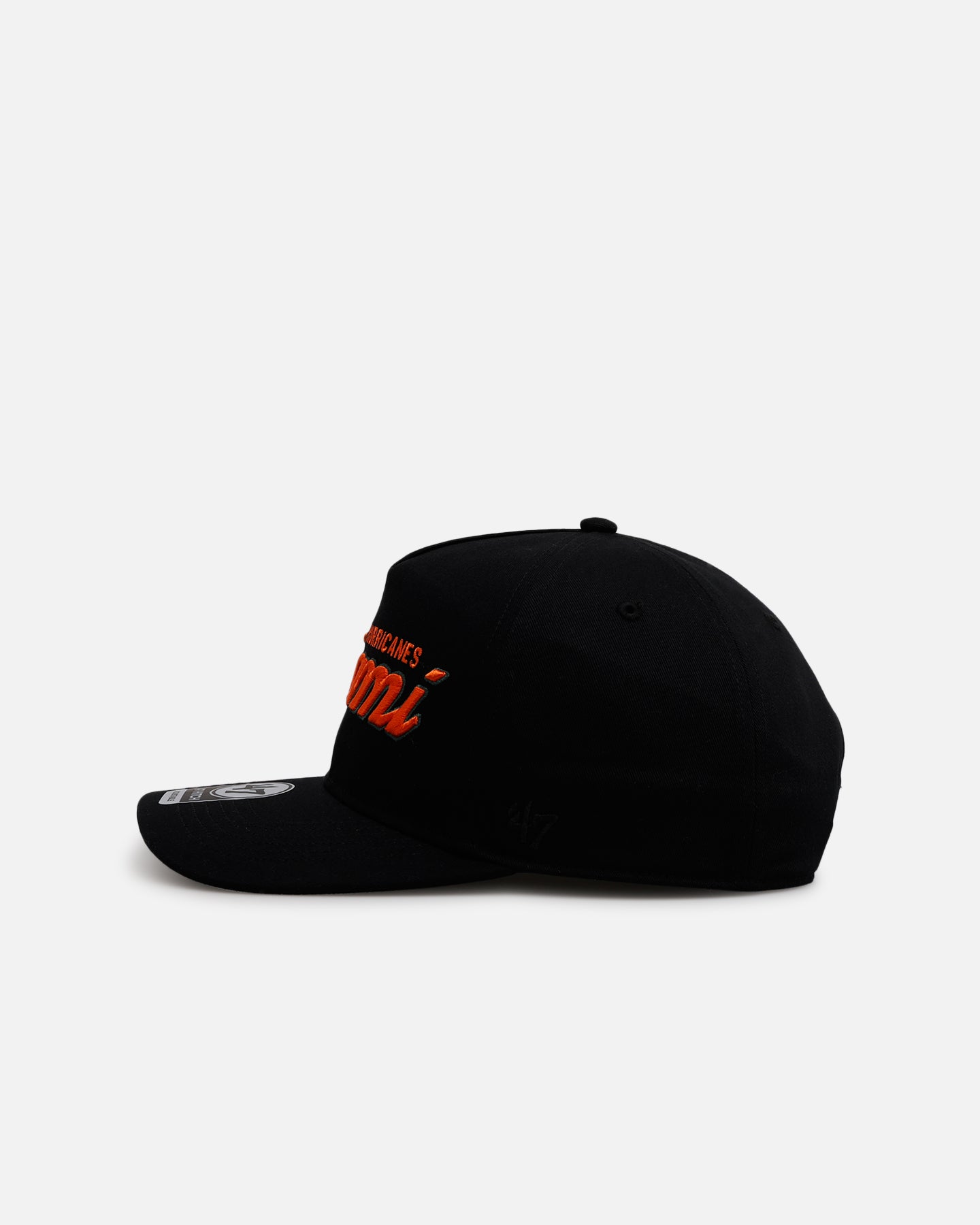 47 Brand Miami Hurricanes 'Black Dome Script' Snapback Hat - Adjustable 47 Hitch Back Closure - Official NCAA College Team Cap for Men & Women - Perfect for Game Day, Sports Events and Streetwear Fashion
