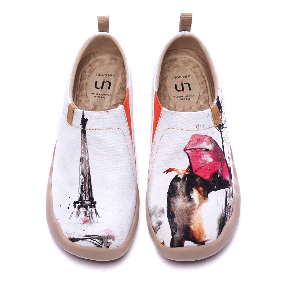UIN Women's Slip On Sneakers - Knitted Art Painted Comfort Loafers for Walking | Soft Casual Shoes for Women | Perfect for Travel, Work & Everyday Wear