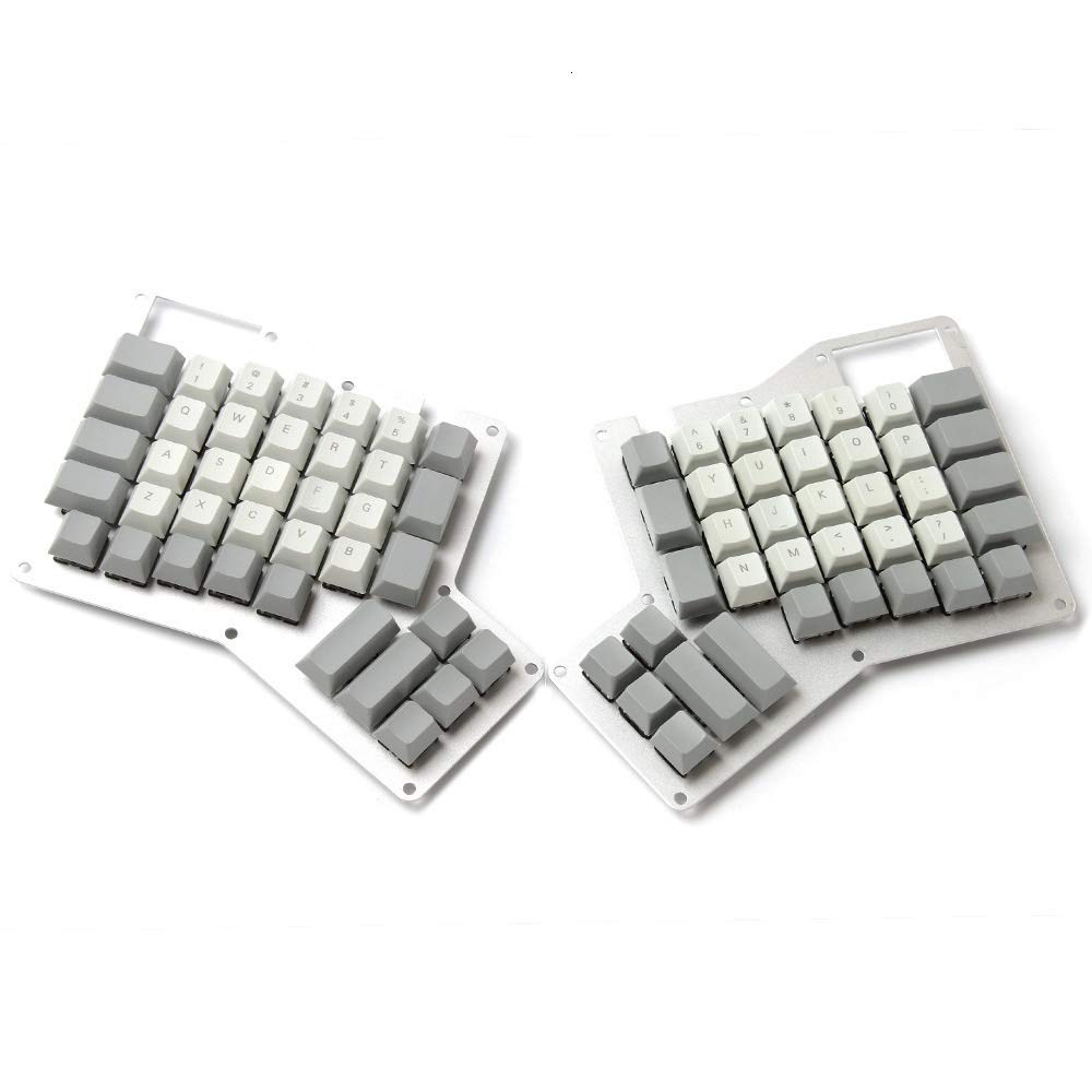 ErgoDox Ergo PBT Keycaps for Mechanical Keyboards - Cherry MX Profile, Top Printed/Blank Options, Durable Grey Keycaps | Perfect for Gaming, Typing & Custom Keyboard Builds